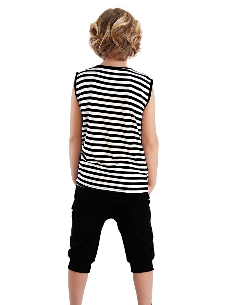 MSHB&G Pirate Striped Boy T-shirt&Capri Pants Set